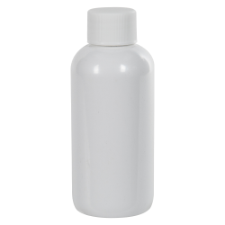 4 oz. White PET Traditional Boston Round Bottle with 24/410 Plain Cap with F217 Liner