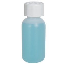 1 oz. HDPE Natural Boston Round Bottle with 20/410 CRC Cap