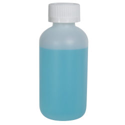 4 oz. HDPE Natural Boston Round Bottle with 24/410 CRC Cap