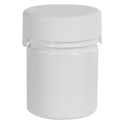 3 oz./90cc White PET Aviator Container with White CR Cap & Seal