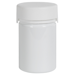 4 oz./120cc White PET Aviator Container with White CR Cap & Seal
