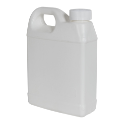 32 oz. White Level 5 Fluorinated HDPE F-Style Jug with 33/400 White Ribbed CRC Cap with F217 Liner
