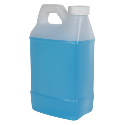 2 Liter Natural HDPE F-Style Handleware Jug with 38/400 White Ribbed CRC Cap with F217 Liner