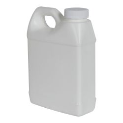 16 oz. White Level 5 Fluorinated HDPE F-Style Jug with 33/400 White Ribbed Cap with F217 Liner
