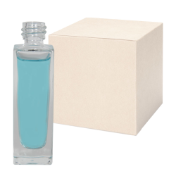 30mL Clear Tall Rectangular Glass Bottle with 18/415 Neck - Case of 270 (Cap Sold Separately)