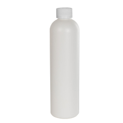 12 oz. HDPE White Cosmo Bottle with CRC 24/410 Cap with F217 Liner