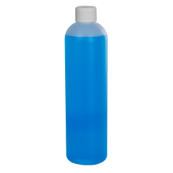 12 oz. HDPE Natural Cosmo Bottle with Plain 24/410 Cap with F217 Liner