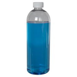 32 oz. Cosmo High Clarity Round Bottle with CRC 28/410 Cap with F217 Liner