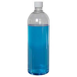 1 Liter Cosmo High Clarity Round Bottle with Plain 28/415 Cap with F217 Liner