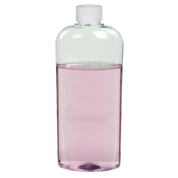 15.2 oz. Clear PET Vale High Clarity Oval Bottle with CRC 28/410 Cap with F217 Liner