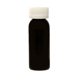 1 oz. Black PET Cosmo Round Bottle with CRC 20/410 Cap with F217 Liner
