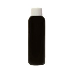 2 oz. Black PET Cosmo Round Bottle with Plain 20/410 Cap with F217 Liner