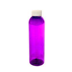 4 oz. Purple PET Cosmo Round Bottle with CRC 20/410 Cap with F217 Liner