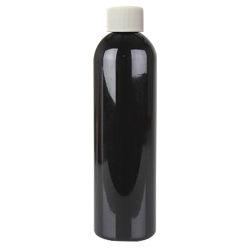 6 oz. Black PET Cosmo Round Bottle with Plain 24/410 Cap with F217 Liner