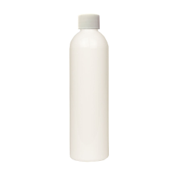 8 oz. White PET Cosmo Round Bottle with Plain 24/410 Cap with F217 Liner
