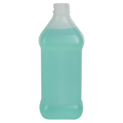 16 oz. Natural HDPE Oval Rubbing Alcohol Bottle with 28/410 Neck (Cap Sold Separately)