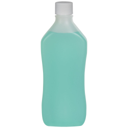 16 oz. Pinch Waist Natural HDPE Bottle with 28/400 Plain Cap with F217 Liner