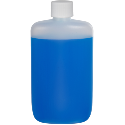8 oz. Natural HDPE Oval Bottle with 24/410 Plain Cap with F217 Liner