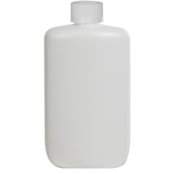 8 oz. White HDPE Oval Bottle with 24/410 White Ribbed CRC Cap with F217 Liner