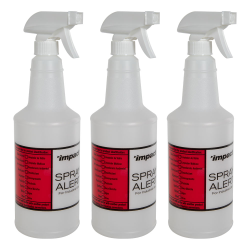 32 oz. Natural HDPE Spray Alert® System Bottle with Red & White Sprayer - Pack of 3