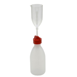 250mL Kartell Natural LDPE Adjustable Dispenser Bottle (5mL to 50mL measuring cup)