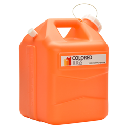 2-1/2 Gallon Orange Polyethylene 3rd Generation Jug with Cap