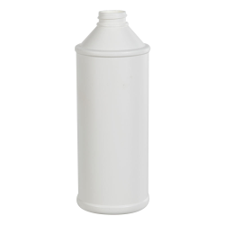 16 oz. Short Neck White HDPE Cone Top Bottle with 28/400 Neck (Cap Sold Separately)