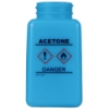 6 oz. DurAstitic™ Blue HDPE Bottle with Acetone HCS Label  (Pump Sold Separately)