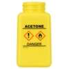6 oz. durAstatic® Yellow HDPE Bottle with Acetone HCS Label  (Pump Sold Separately)