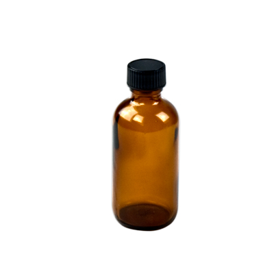 2 oz. Amber Boston Round Glass Bottles with 20/400 Polycone-lined Caps