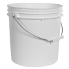 2 Gallon Economy White Round Bucket with Wire Bail & Plastic Grip