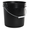 2 Gallon Economy Black Round Bucket with Wire Bail & Plastic Grip