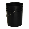 Premium Black 5 Gallon Round Bucket with Wire Bail & Plastic Grip