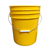 Premium Yellow 5 Gallon Round Bucket with Wire Bail & Plastic Grip