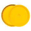 Yellow 3.5 to 5.25 Gallon HDPE Lid with Tear Tab