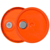 Orange 3.5 to 5.25 Gallon HDPE Bucket Lid with Pour Spout