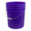 Premium Purple 5 Gallon Round Bucket with Wire Bail & Plastic Grip