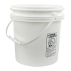 White Polypropylene 4-1/4 Gallon/16 Liter Bucket with Handle