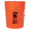 Premium Orange 5 Gallon Round Bucket with Wire Bail & Plastic Grip