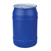 55 Gallon Blue Straight-Sided Open Head Poly Drum with 2" & 2" Bungs Lid & Metal Lever-Locking Ring