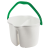 3 Gallon White Clean & Rinse Bucket with Green Handle