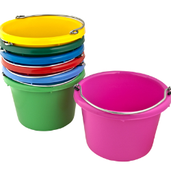 Molded Rubber-Polyethylene 8 Quart Pails