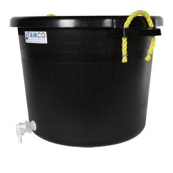 17-1/2 Gallon Black Multi-Purpose Bucket Modified by Tamco® with Spigot