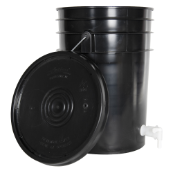 Black 6 Gallon Tamco® Fermentation Bucket with Spigot & Lid