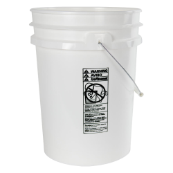 5.3 Gallon White HDPE UN Rated Pail with Handle