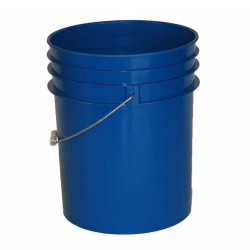 Premium Blue 5 Gallon Round Bucket with Wire Bail & Plastic Grip
