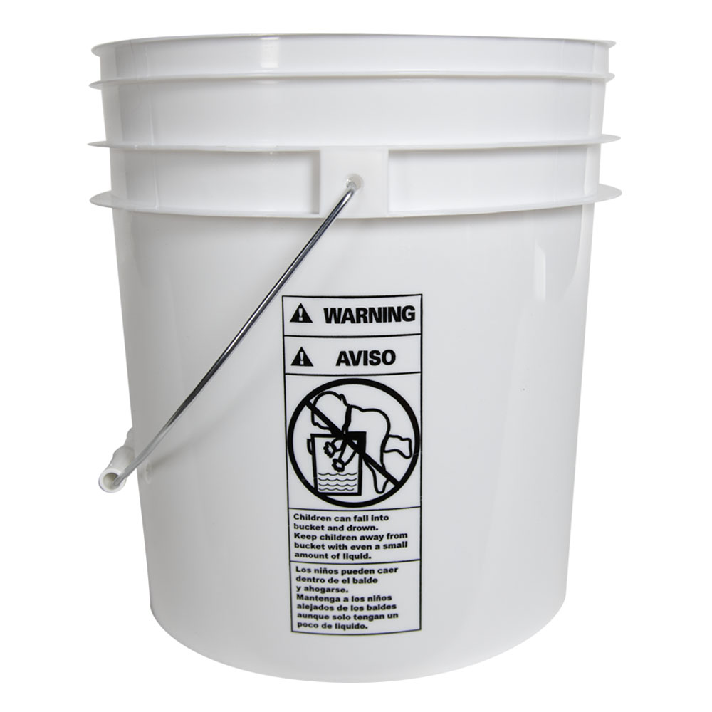 White 4 Gallon Bucket (Lid Sold Separately)