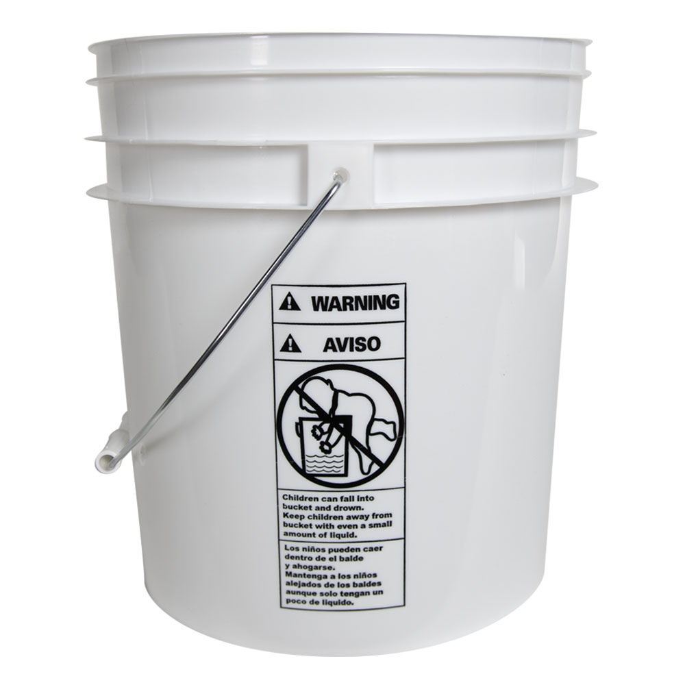 White 4 Gallon Bucket (Lid Sold Separately) U.S. Plastic Corp.