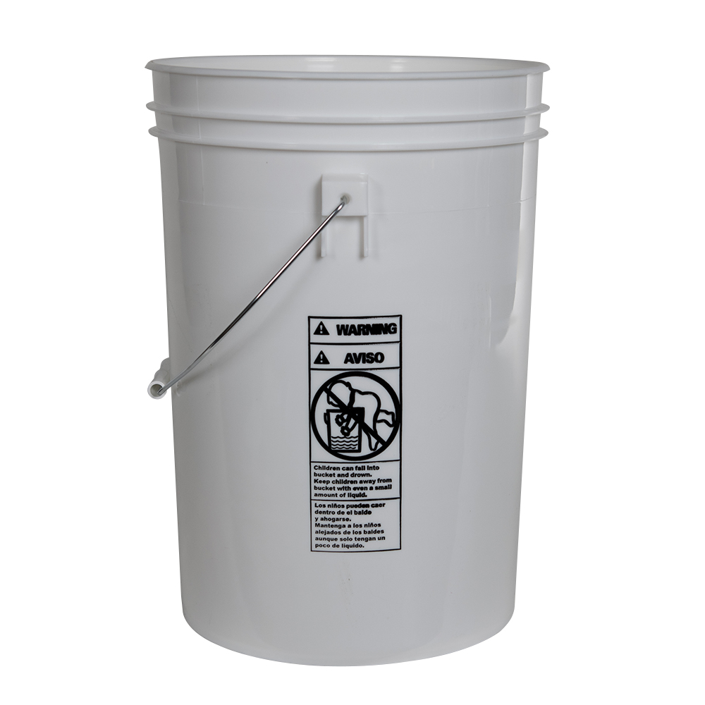 Economy White 6 Gallon Bucket (Lid Sold Separately) U.S. Plastic Corp.