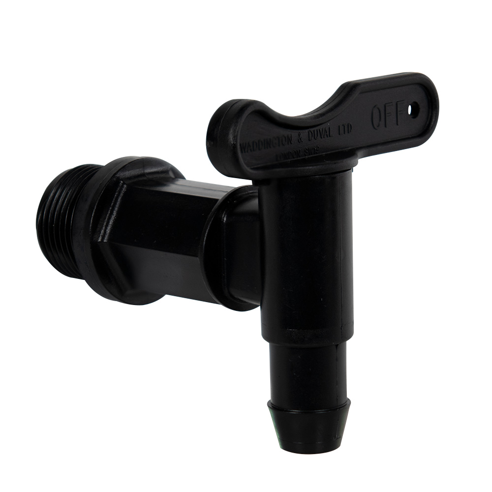 3/4" Black Long Thread Water Butt Tap with Gasket